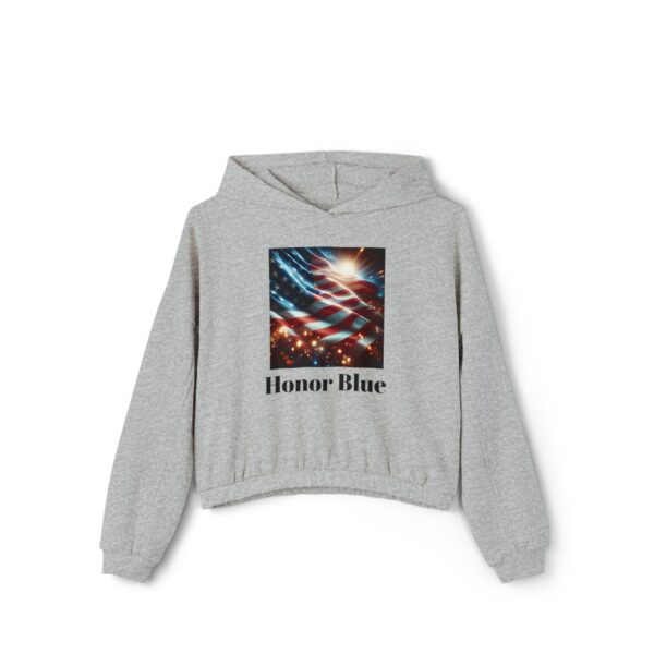Patriotic Women's Cinched Bottom Hoodie - Cozy American Flag Design - Image 13