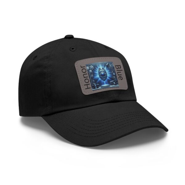 Honor Blue Leather Patch Dad Hat - Casual Style for Everyday Wear - Image 2