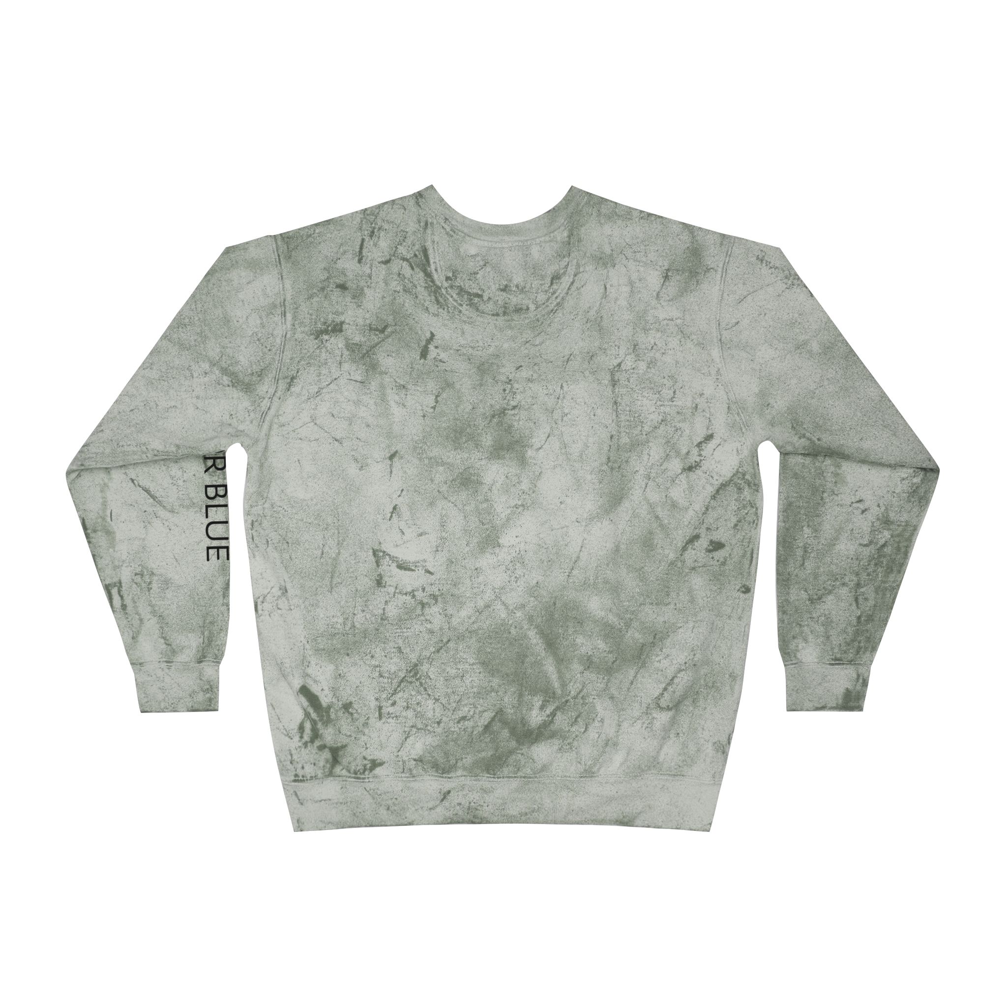 Unisex Color Blast Crewneck Sweatshirt - Vibrant Yellow with Honor Blue Design - Image 10