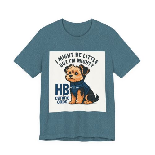 Police Support Morkie Tee — Little But Mighty Pup in Police Vest