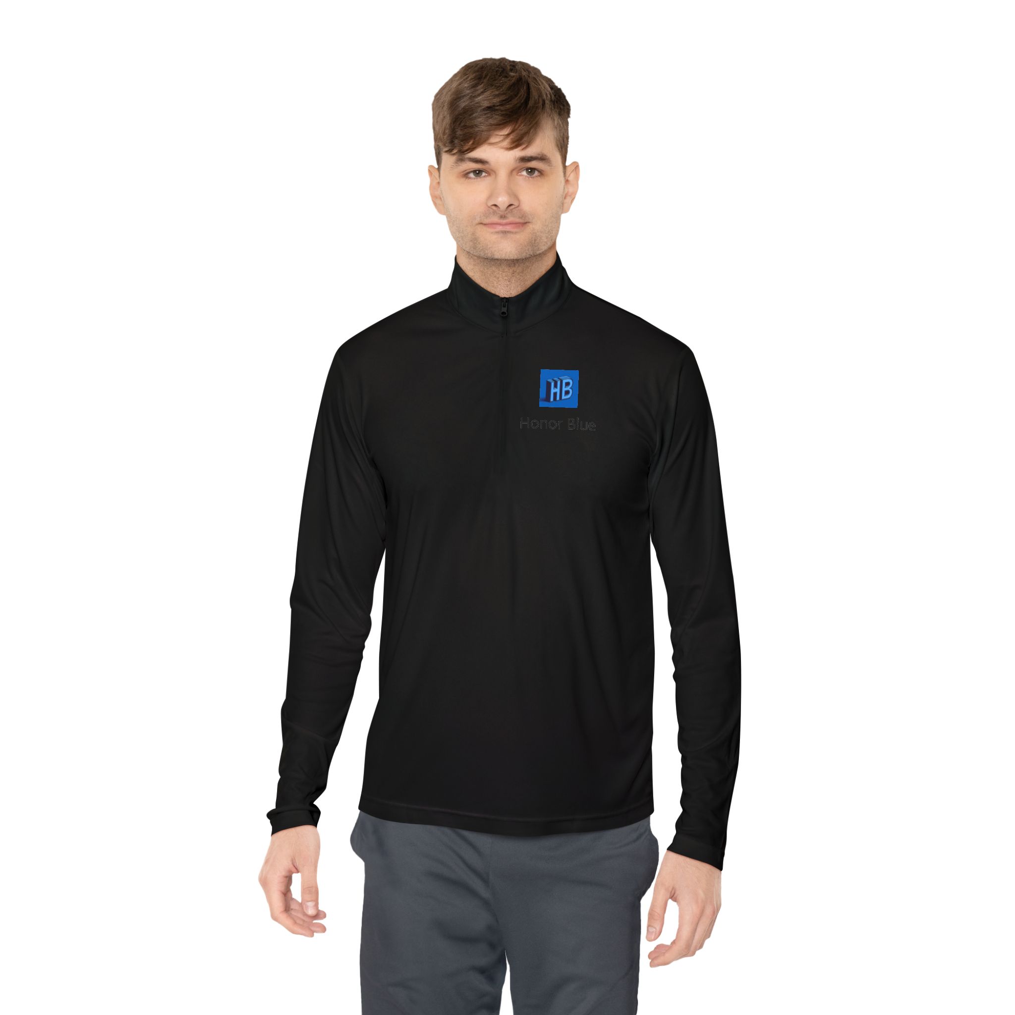Honor Blue Quarter-Zip Pullover — Small Chest Logo - Image 16