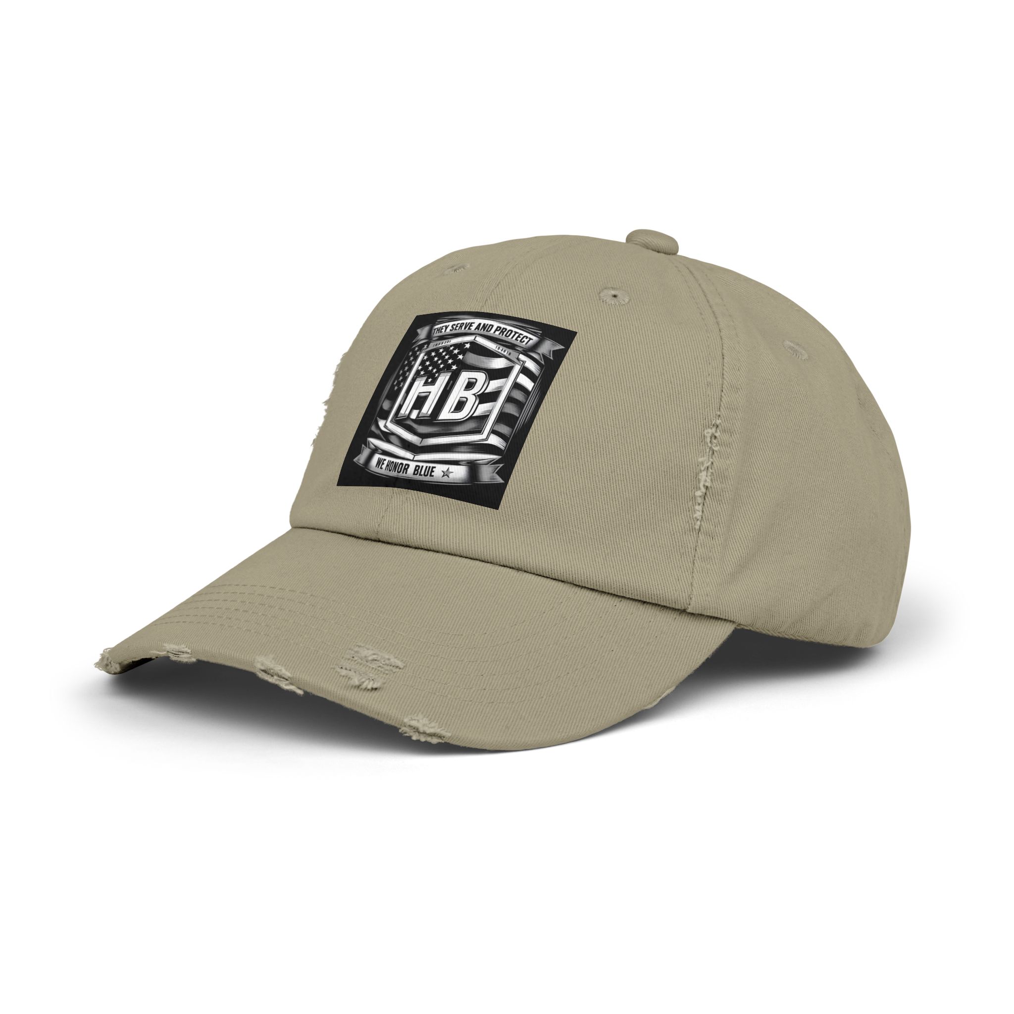 Serve and Protect Honor Blue, Unisex Distressed Cap - Image 11