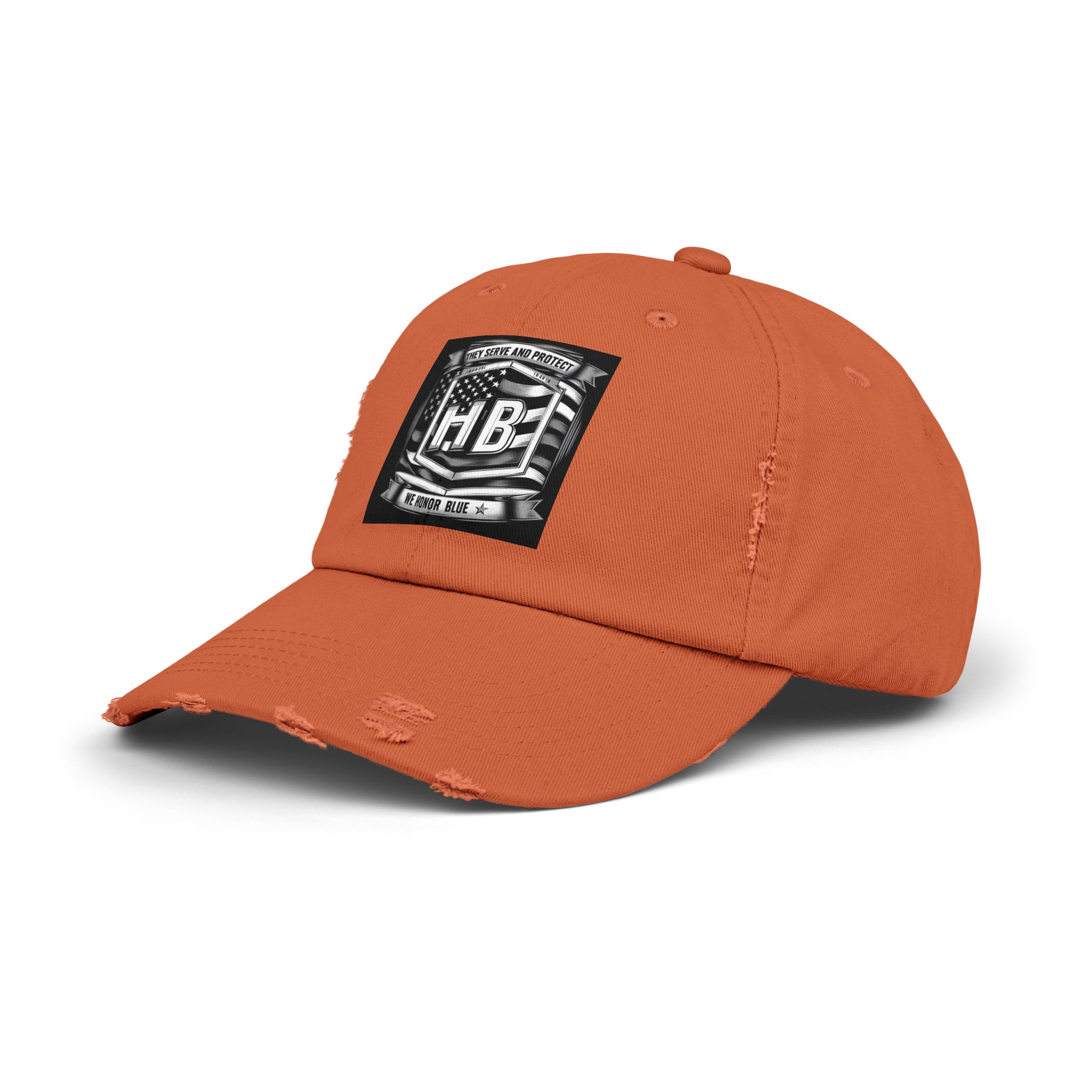 Serve and Protect Honor Blue, Unisex Distressed Cap - Image 7