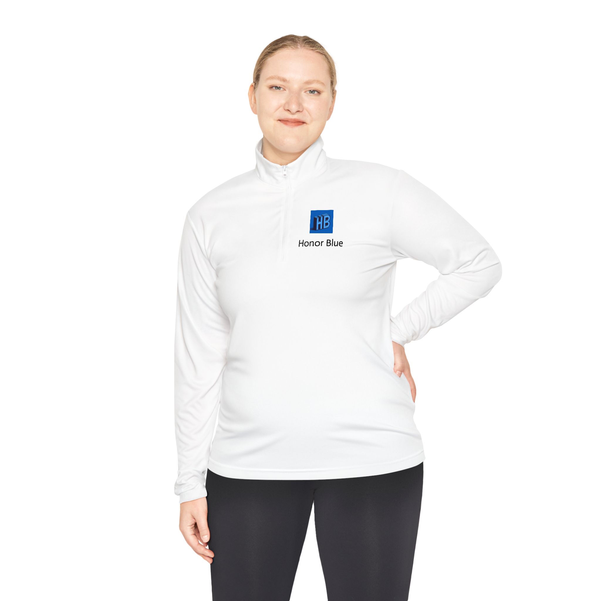 Honor Blue Quarter-Zip Pullover — Small Chest Logo - Image 4