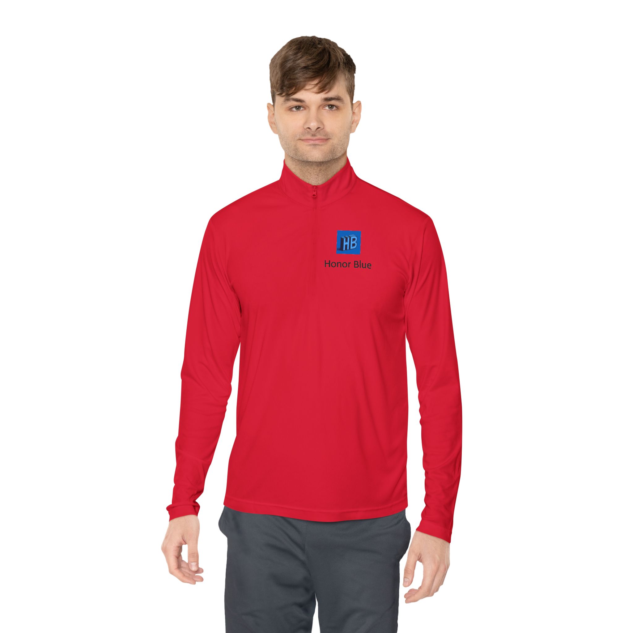 Honor Blue Quarter-Zip Pullover — Small Chest Logo - Image 32