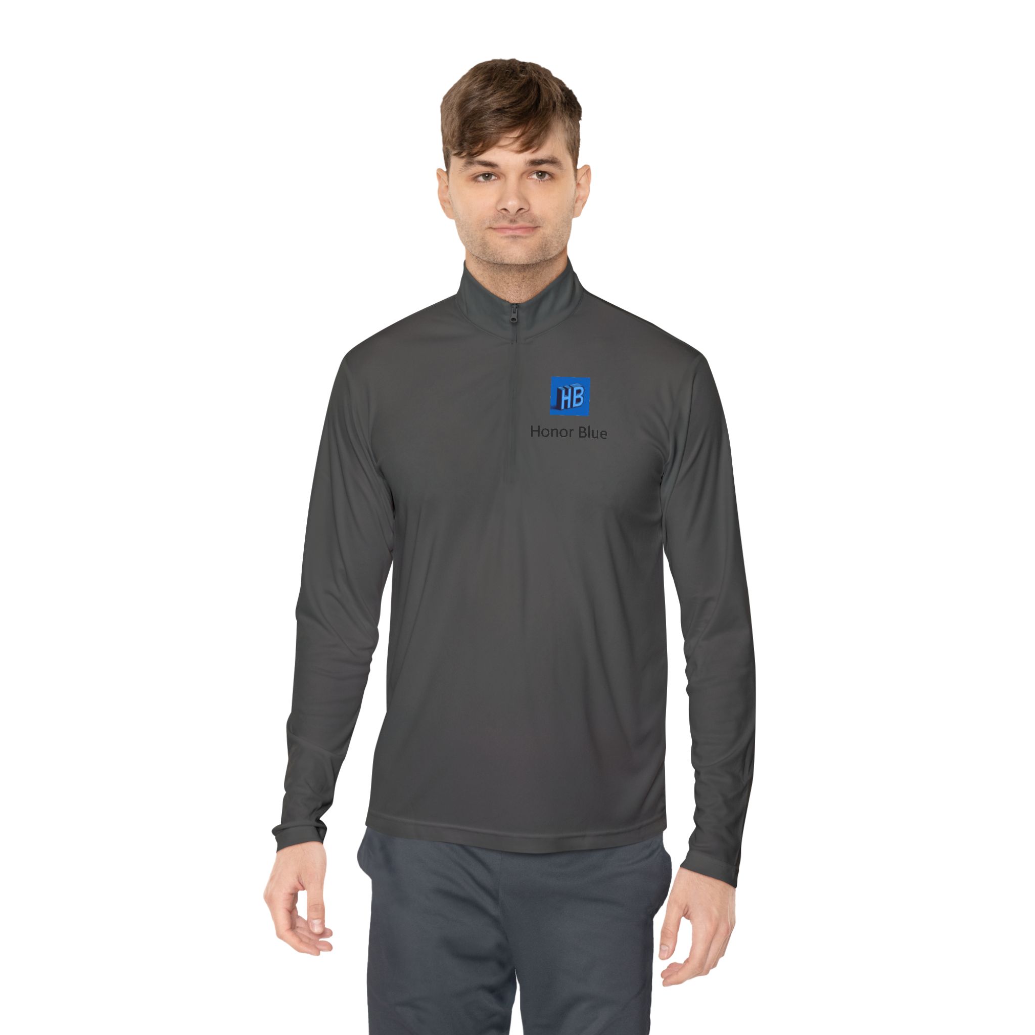 Honor Blue Quarter-Zip Pullover — Small Chest Logo - Image 12