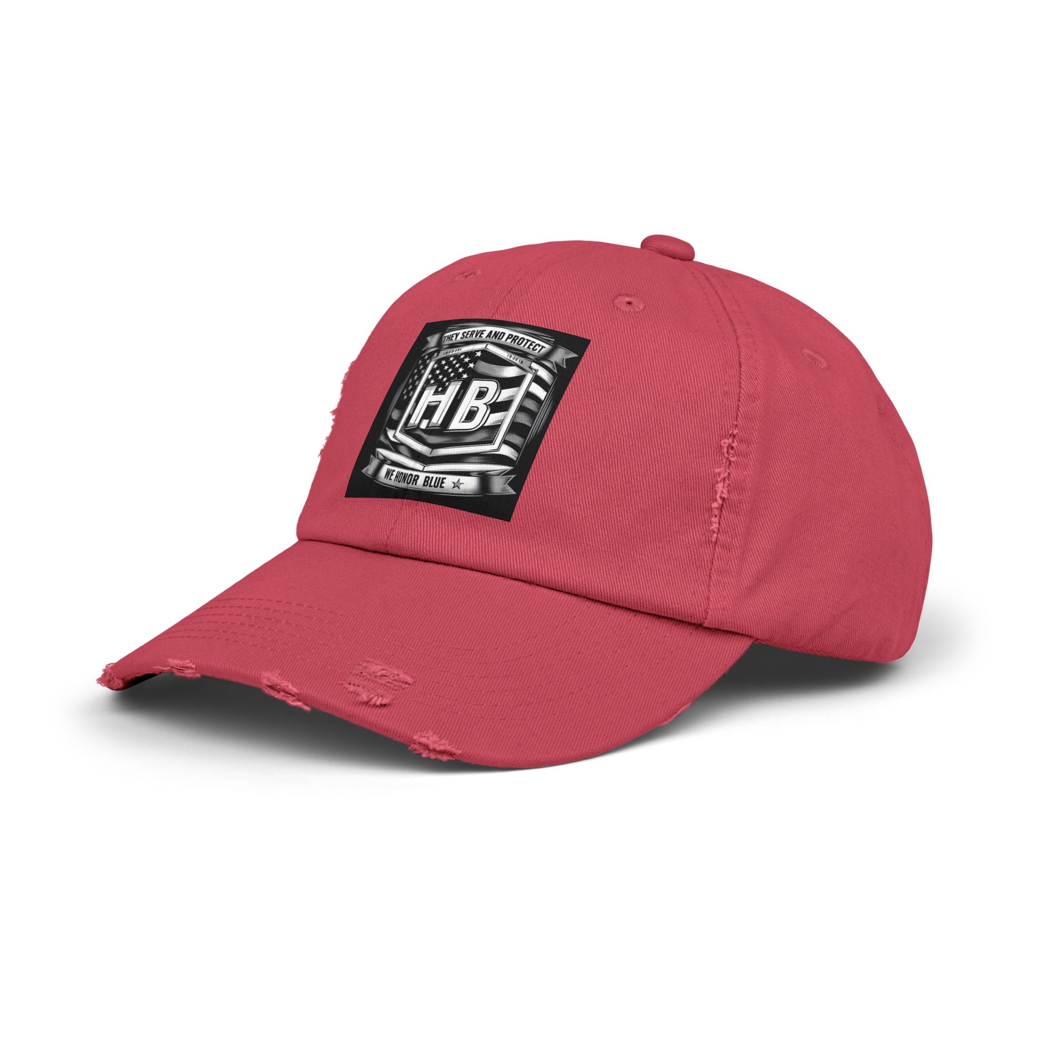 Serve and Protect Honor Blue, Unisex Distressed Cap - Image 27