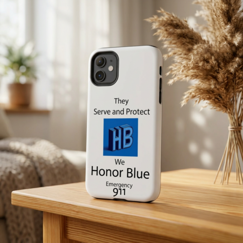 Honor Blue Phone Case — 'They Serve and Protect' Emergency 911