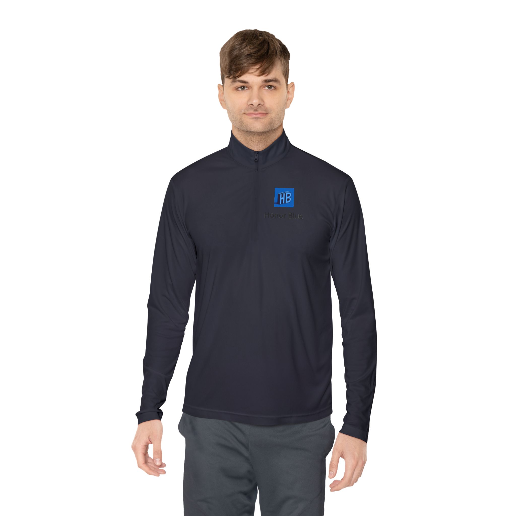 Honor Blue Quarter-Zip Pullover — Small Chest Logo - Image 28