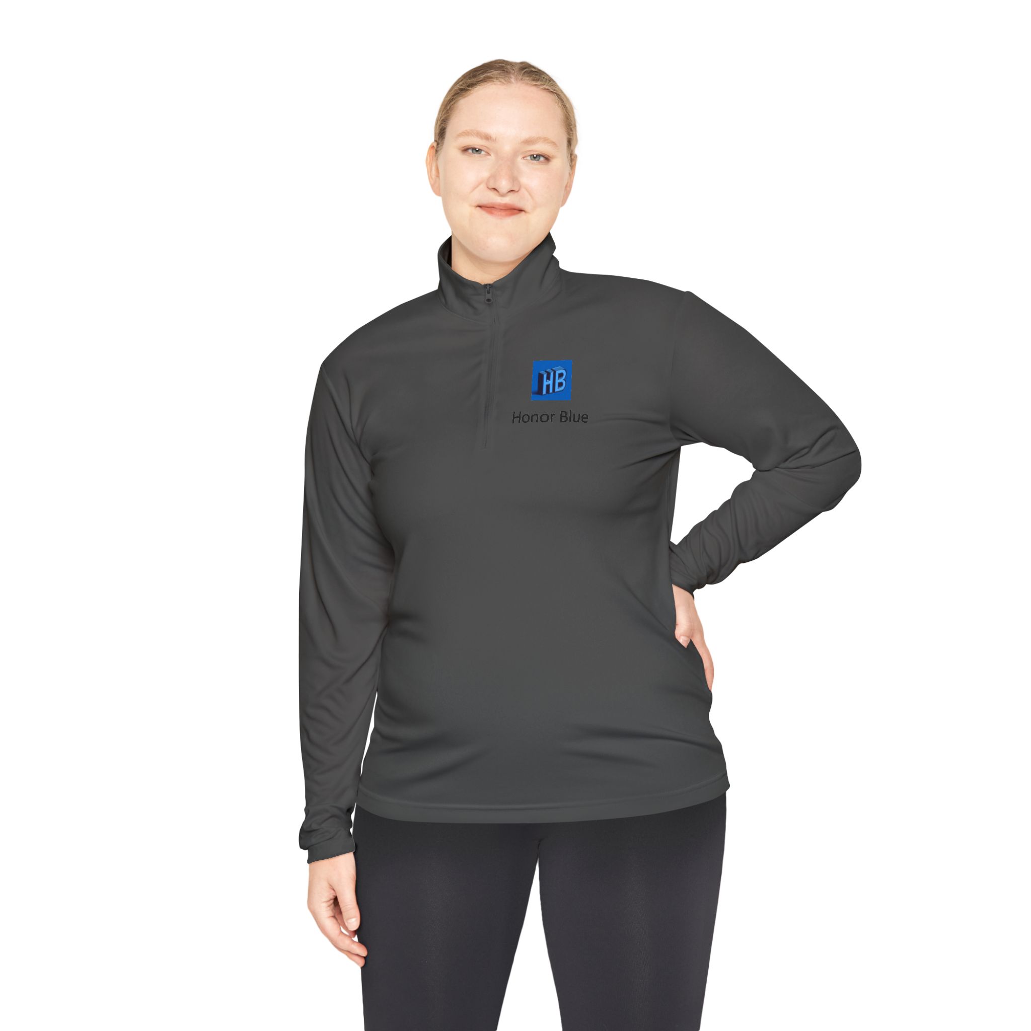 Honor Blue Quarter-Zip Pullover — Small Chest Logo - Image 11