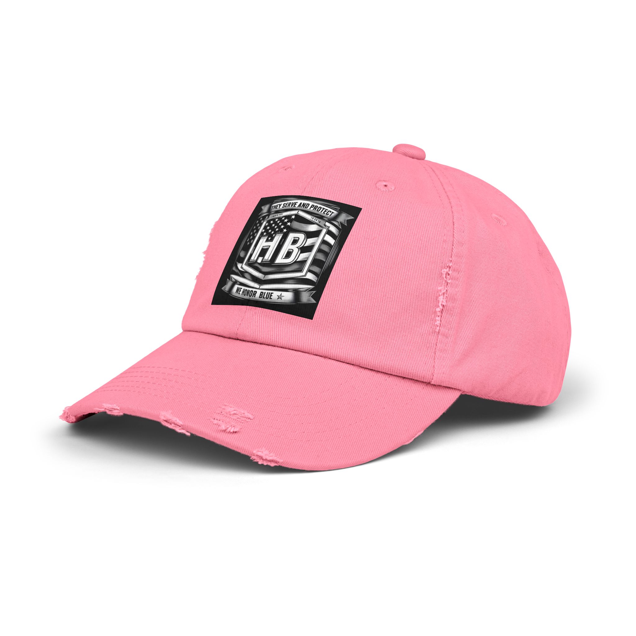 Serve and Protect Honor Blue, Unisex Distressed Cap - Image 23