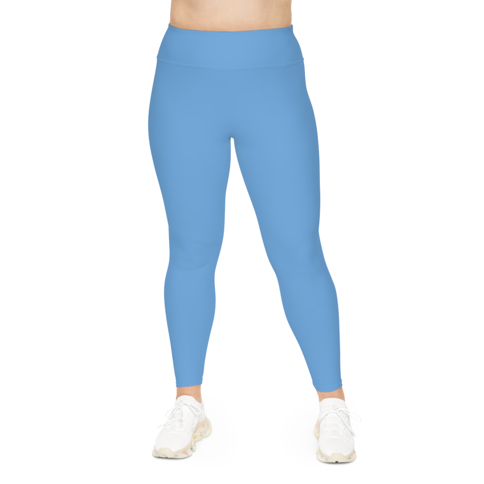 Plus Size Leggings — Honor Blue All-Over Print Athletic Leggings - Image 4