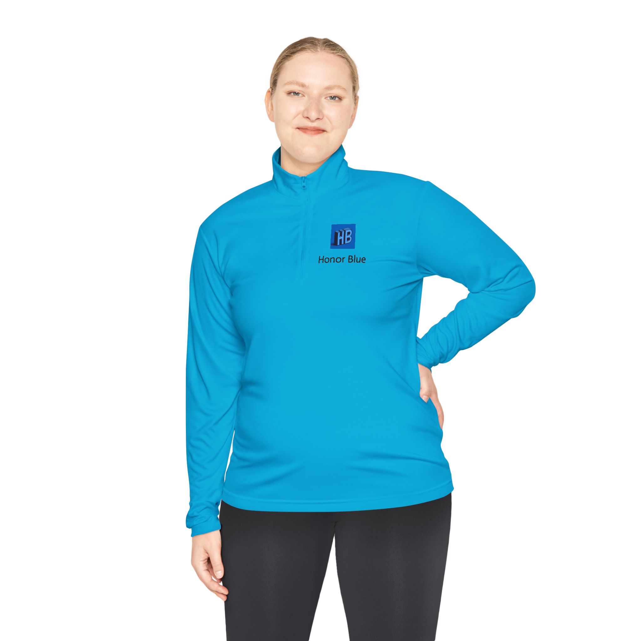 Honor Blue Quarter-Zip Pullover — Small Chest Logo - Image 8