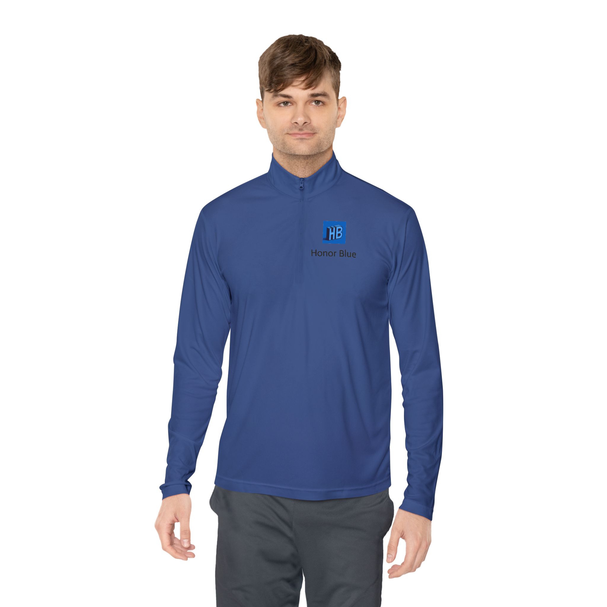 Honor Blue Quarter-Zip Pullover — Small Chest Logo - Image 24
