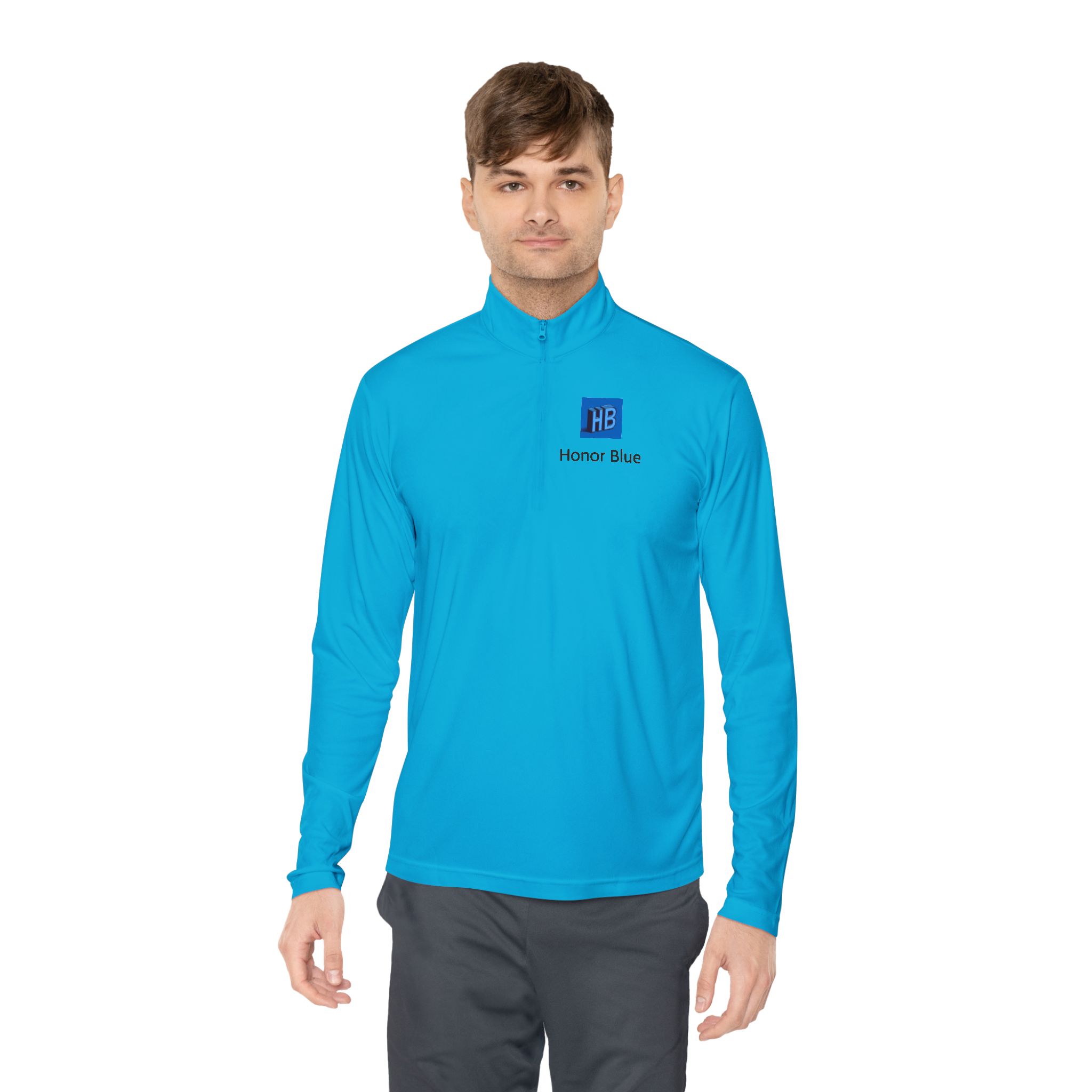 Honor Blue Quarter-Zip Pullover — Small Chest Logo - Image 5