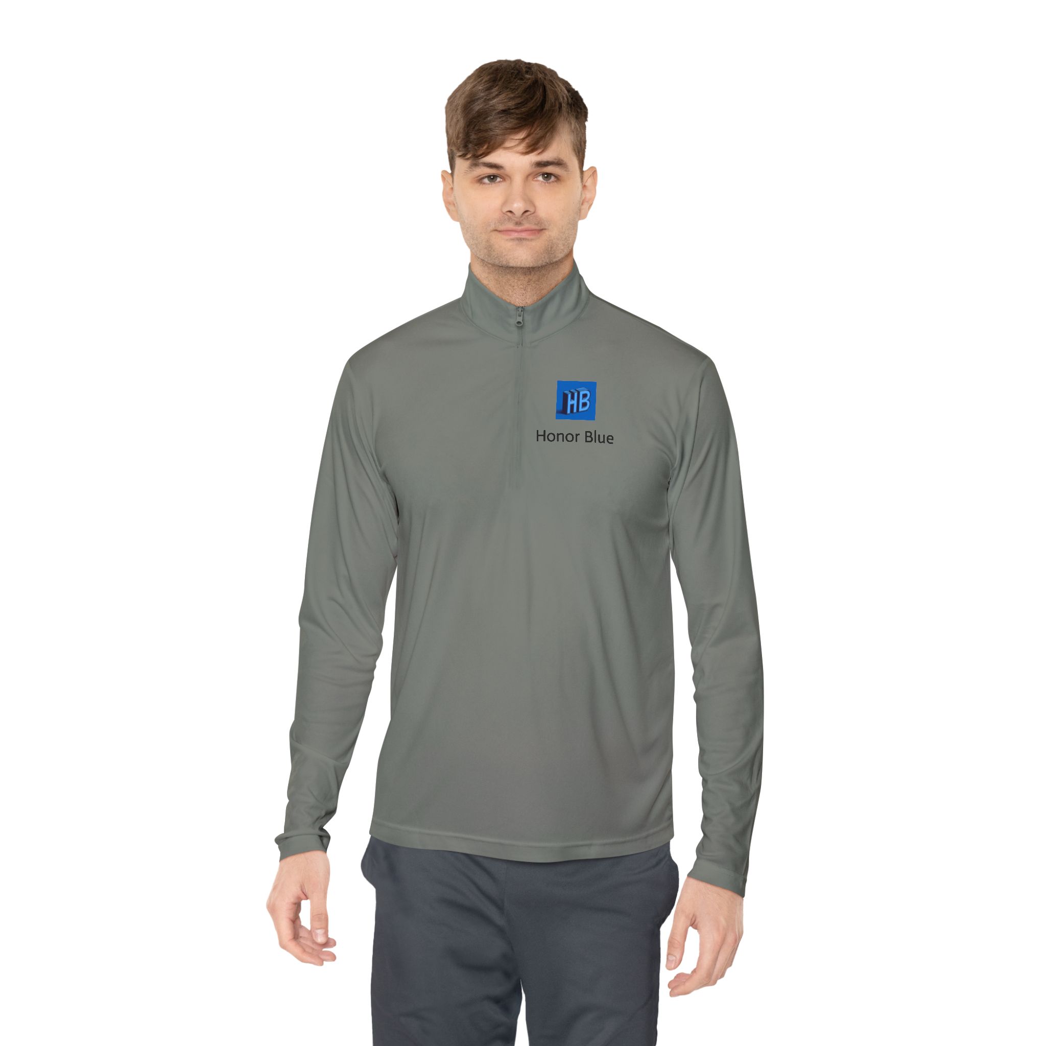Honor Blue Quarter-Zip Pullover — Small Chest Logo - Image 20