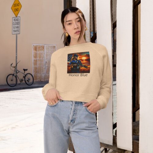 Women's Cropped Fleece Pullover — "Don't Mess With Law Officers, Especially Women"