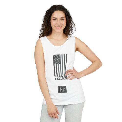 HB Logo Tank Top — Minimalist White Garment-Dyed Tank