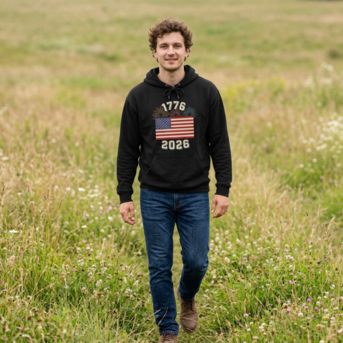 Patriotic Bold Statement Crop Hoodie