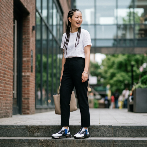 Mesh Sneakers — Lightweight Breathable Athletic Shoes (White with Honor Blue Accent)