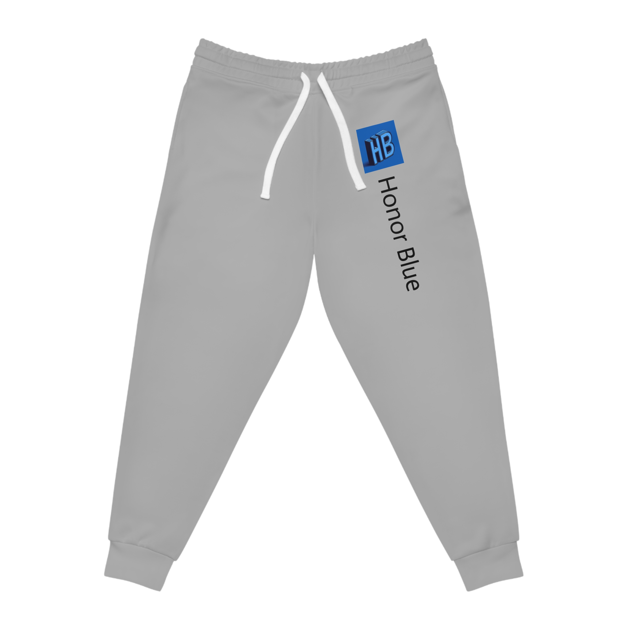 Honor Blue Athletic Joggers — Minimal Vertical Logo Sport Sweatpants - Image 5